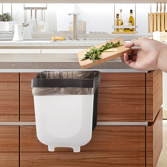 Multifunctional folding trash can Wall-mounted car suspension cabinet retractable trash can Kitchen folding trash can