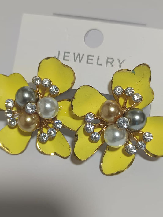 Yellow Flower Fashion Earings