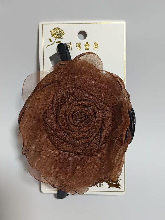 Flower Hair Clam Black