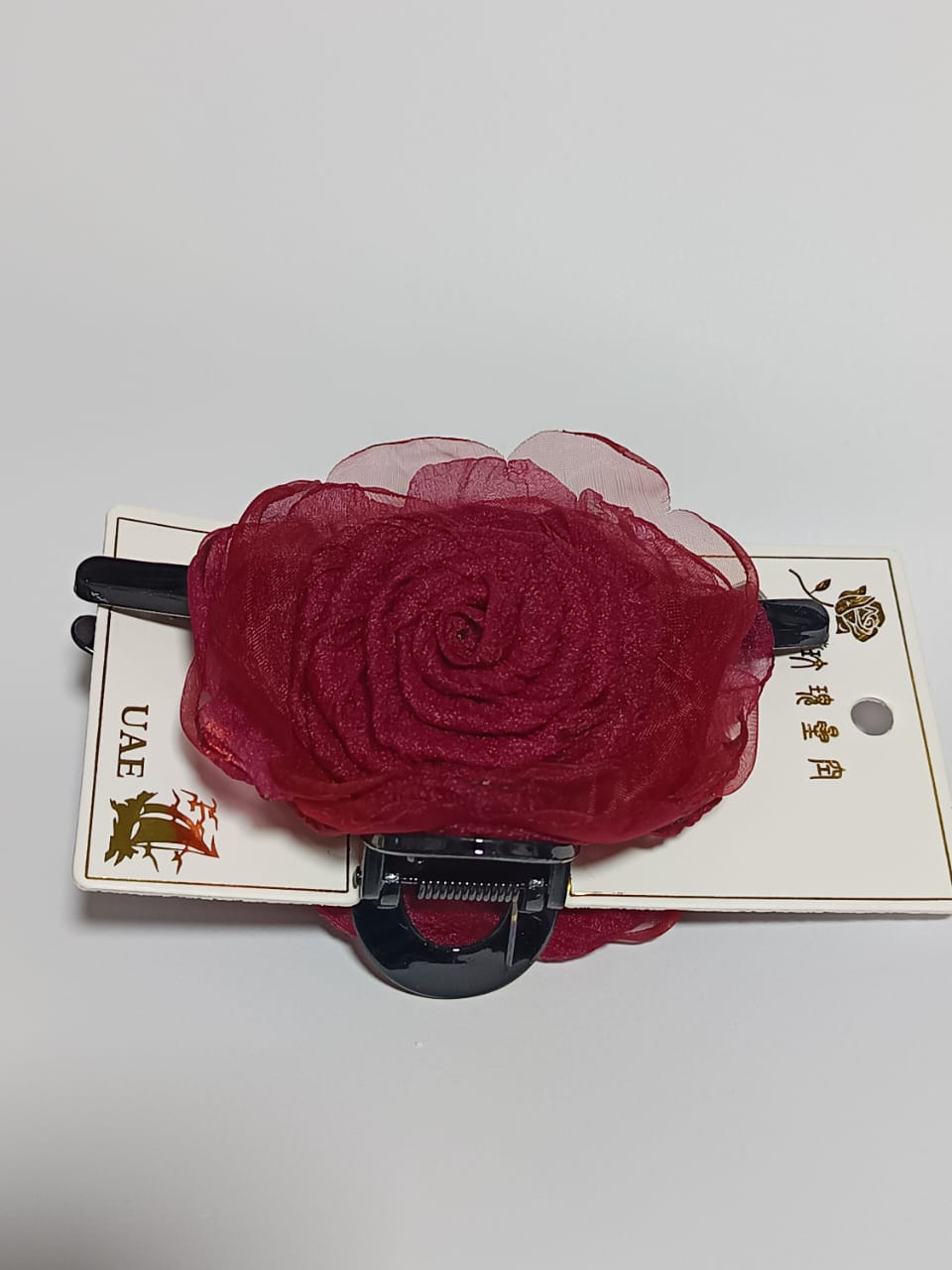 Flower Hair Clam Black