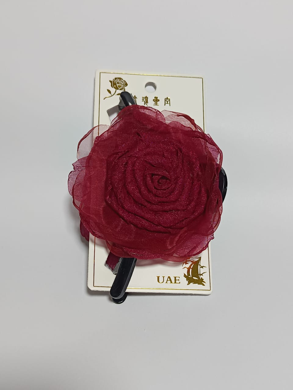 Flower Hair Clam Black