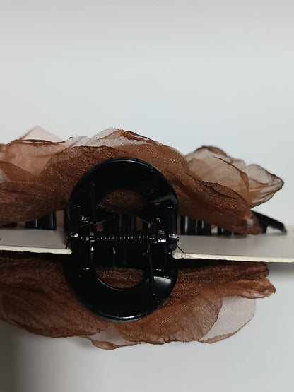Flower Hair Clam Black