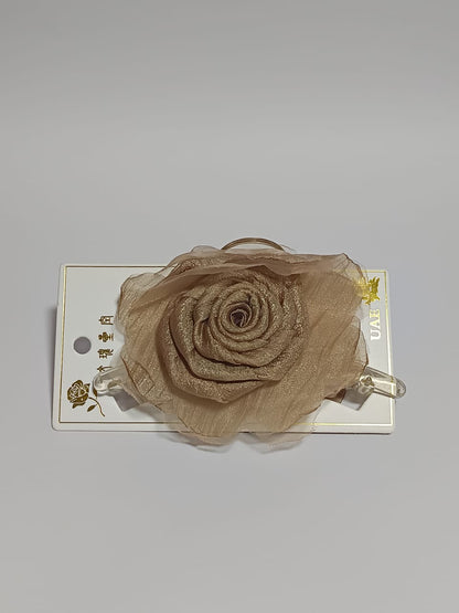 Flower Hair Clam Black
