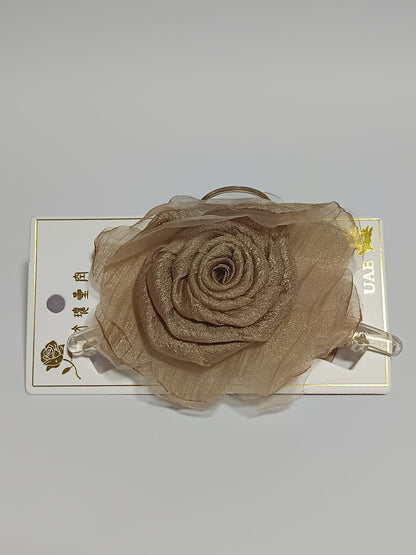 Flower Hair Clam Black