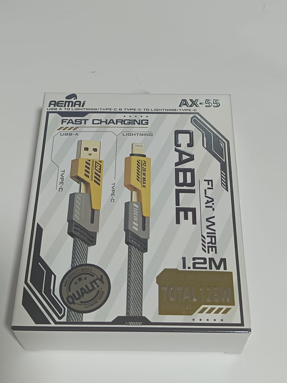 4 IN 1 Multi-function Super-Fast USB Charging Cable,C Cable, Metal Cable, Braided Cable 168W USB C USB A, Gold Plated 128W, USB Charging Cable