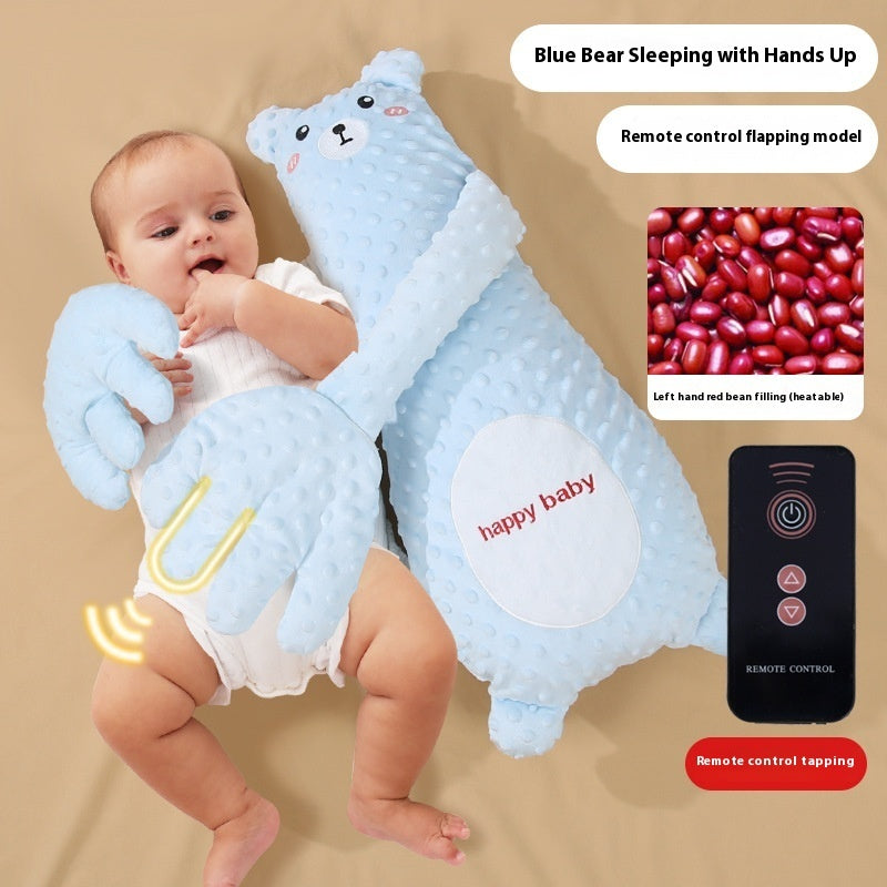 Infant Exhaust Pillow Hand Remote Controlled Soothing For Baby Sleep Cartoon Plush Toddler Comforting Hand